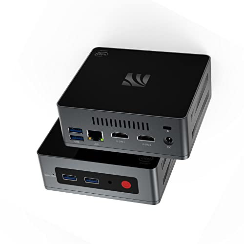 KUYIA Mini PC Mini Desktop Computer Windows 10 8GB RAM 128G SSD Celeron J4125(up to 2.7GHz) Processor Supports 4K HD/Dual HDMI/Dual WiFi (2.4G+5.8G)/ Ethernet 1000M/USB 3.0X4/BT4.0