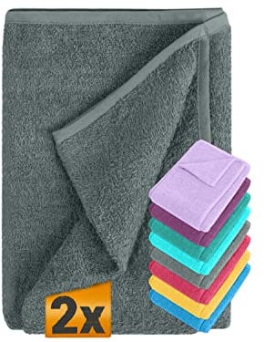 npluseins 2er Pack Auflagen für Sonnenliege und Gartenliege 1594.2319, Liege 70 x 200 cm, grau
