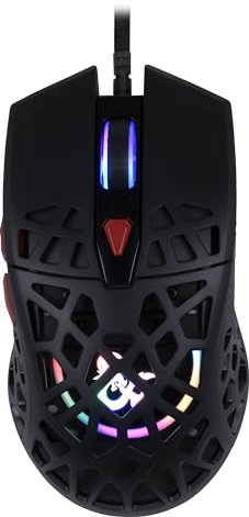 Konix Dungeons & Dragons Kabelgebundene Gaming-Maus Ultra Light 70 g für PC - 7 DPI-Stufen - Rainbow-LED-Hintergrundbeleuchtung - Schwarz