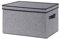 YheenLf 1 Pack Aufbewahrungsbox mit Deckel, faltbare Stoffbox mit Griff, Kleiderschrank Organizer, verwendet für die Aufbewahrung von Kleidung,Bücher,Grau,33x23x18cm