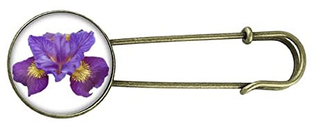 Brosche, Metall, Blume, lila, Orchidee, Retro-Design, Schmuck, M