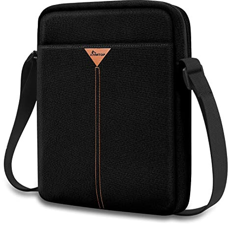 SIMTOP Bolsa para iPad 9-11 Pulgadas, Air 2023, 10.9 Accesorios para Tabletas, Bolso de Hombro con Cremallera YKK (Negro)