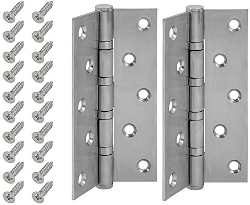 Stahlia Scharniere klappbar Türscharniere 125mm (1 Paar) Türscharnier Edelstahl breite Montagefläche Türband Scharniere Gartentor Federscharnier Beschläge Klappscharnier