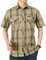 BOLENN Kariert Hemd Herren Kurzarm Lose Hemd Revers Knopfleiste Freizeithemd Herren Sommer Casual Western Hemd Mit Taschen Arbeitshemden Männer D-Khaki2 3XL