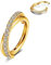 JSDDE Segmentring Clicker aus Edelstahl 16g Ohrpiercing mit Zirkonia Tragus Helix Conch Daith Piercing Ring Nasenring Piercing Lippenpiercing Ring 8mm (Gold)
