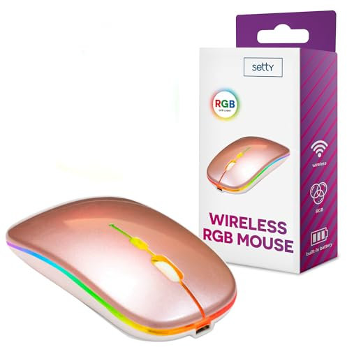 Mini souris RVB rechargeable sans fil optique - Or rose