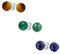 Satz Von Drei Einfachen Schlichten Malachit Lapis Lazuli Tigerauge Edelstein Rundkugel Ohrsteckern Für Frauen Und Männer .925 Sterlingsilber 8MM