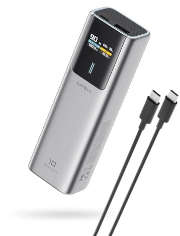 CUKTECH 10 Batterie Externe 100W 10000mAh Power Bank, Chargeur Portable avec 2 Ports, écran numérique, Batterie Ordinateur Portable pour MacBook Pro,iPhone15,GalaxyS23, AirPods