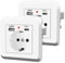 ARCELI USB Steckdose, Steckdose mit USB Unterputz, Wandsteckdose mit USB A & Typ C +1 AC Steckdose, Einbausteckdose Max. 5V/2.1A, AC220-250V, Unterputz Steckdosen für handy haushaltsgeräte - 2 Weiß
