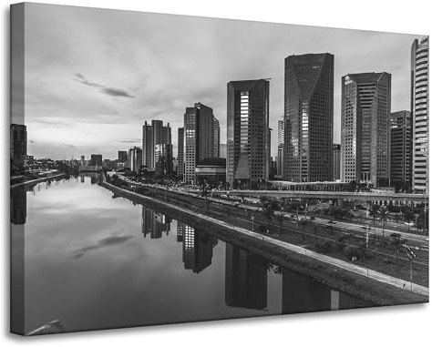 GP TONER Leinwandgemälde Sao Paulo schwarz-weiß 90X60 cm