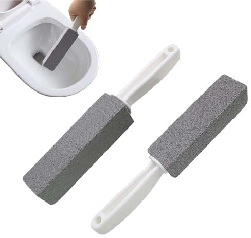 2 Stück WC Schrubber, WC Bimsstein Reinigungsstein mit Griff, Bimsstein für Toilette, Bimsstein für die Reinigung zum Entfernen von Wasserringen Flecken auf Toiletten Schüsseln für Toilette Badewanne