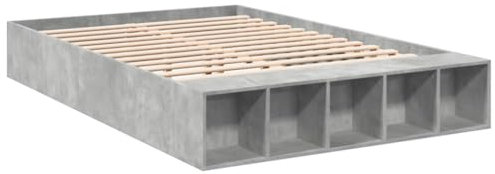 vidaXL Bettgestell, Bett mit Stauraum für Schlafzimmer, Bettrahmen mit Lattenrost, Schlafzimmerbett Doppelbett, Betongrau 140x200cm Holzwerkstoff