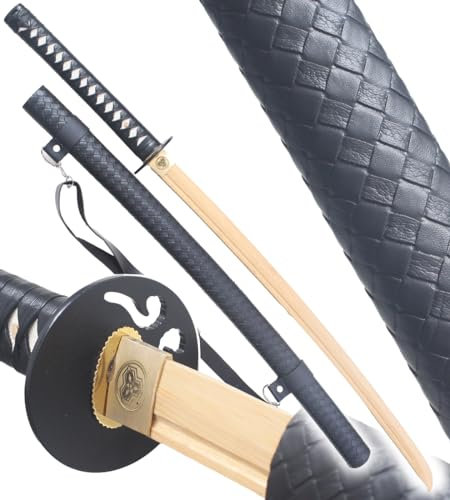 Danzan Katana en Bois Ronin - Sabre Japonais d'Entraînement Ninja Epée Shinobi - Lame en Bois