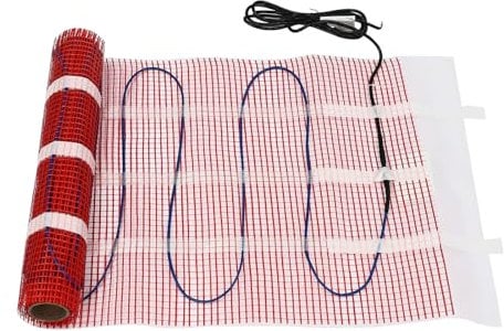 Electric Heat Mat Kit, 1/2/3 m² Underfloor Heating System, Heating Floor Mat for Shower Room, Kitchen, Wet Room, Living Room, Conservatory (1m²)
