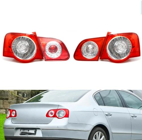 APARC Auto Heckleuchten für VW Passat B6 Sendan 2006 2007 2008 2009 2010 2011, Wasserdichtes Rücklicht Rückleuchte Baugruppe Rücklichter Ersatz Zubehör,A/Outside Left Side