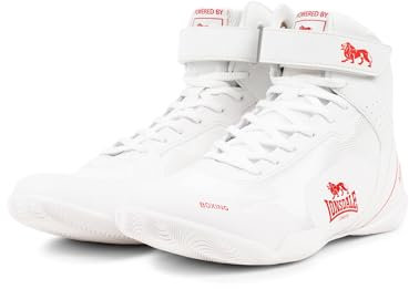 Lonsdale Unisex RUFFORD Boxschuhe, Weiß Rot, 43 EU