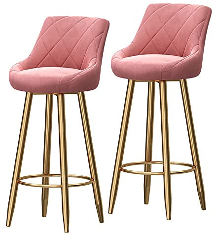 Juego de 14 taburetes de bar con respaldo y patas de metal, modernas sillas tapizadas para cocina, isla, hogar, bar o pub