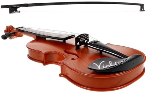 1 Satz Saite Simulierte Geige Spielzeug Musikinstrument Violine- Geige, Spielzeuggeige Instrument Spielzeug Violine Realistisches Geigenspielzeug Brown Plastik BESTonZON