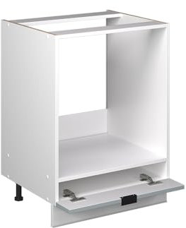 Vicco Herdumbauschrank Fame-Line, Herdschrank, Hellblau-grau, 60 cm, AP Eiche