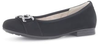 Gabor Damen Klassische Ballerinas, Frauen Flats,flach,Ausgehschuhe,Abendschuhe,Slip-ons,klassisch elegant,Ballerinen,schwarz (CDF),38 EU / 5 UK