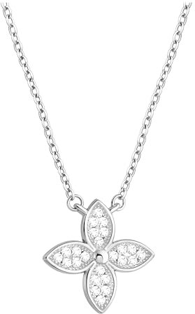 Sofia Milani - Damen Halskette 925 Silber - mit Zirkonia Steinen - Blumen Anhänger - N0841