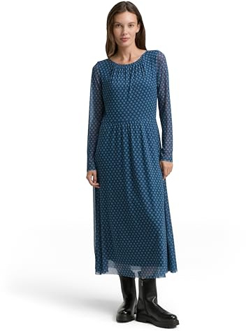 TOM TAILOR Damen 1047637 Midi-Meshkleid mit Muster