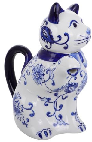 BESTOYARD Tetera De Cerámica Forma De Gato Jarra De Porcelana Con Diseño Atractivo y Estilo Chino Para Servir Jugo y Té Casa