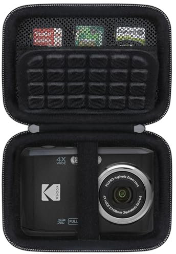 BOVKE Carrying Case for Kodak PIXPRO Friendly Zoom FZ45 FZ55 16MP Digital Camera, Mesh Pocket for Camera Cables, Batteries, Black