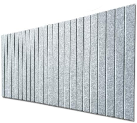 DECCART - Filz Wandpaneele selbstklebend 120x60 cm - Pinnwand - Wandpaneel - 3D Paneele - Wandplatten - Paneele wand - Wall panels - Lamellenwand – Filzbrett – Hellgrau