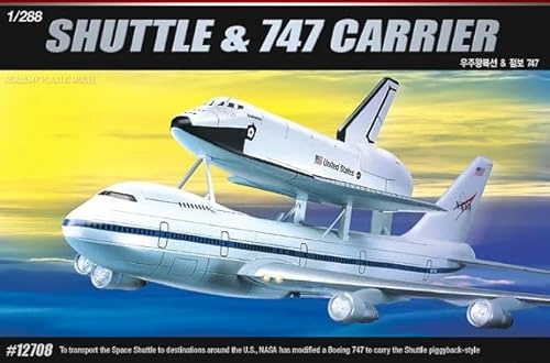 Academy 1/288 Space Shuttle & Boeing 747 Carrier Model Kit | Academy Modellbausatz im Maßstab 1:288 des Space Shuttle und Boeing 747 Trägerflugzeugs, einfache Montage