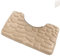 Tapis de sol en forme de U en velours corail épais en mousse à mémoire de forme de galets à séchage rapide antidérapant (beige)