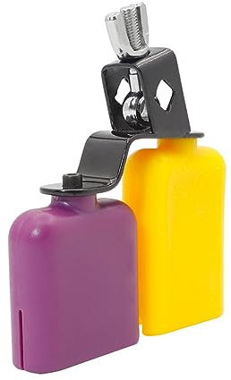 Milisten Campanaccio Quadrato in Legno Giallo e Viola per Percussione Strumento Musicale per Bestiame Alto e Basso in Legno per Sviluppo del Ritmo