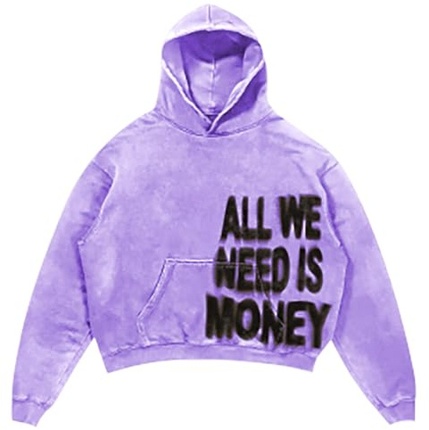 Duohropke Felpa con cappuccio da uomo, oversize, felpa spessa, Y2K, vintage, a maniche lunghe, Rerto Cardigan con lettere stampate, giacca per le mezze stagioni, Hip Hop Harajuku Streetwear, viola