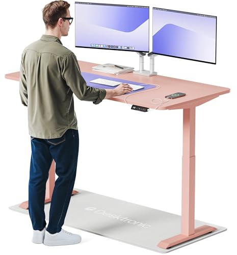 Desktronic HomeOne Standing Desk – 160 X 80 Cm Height Adjustable Desk With Dual Motor, Touchscreen Controller, Usb/usb-c Ports, And 3 Memory Presets – Modern Office Desk For Home Or Work