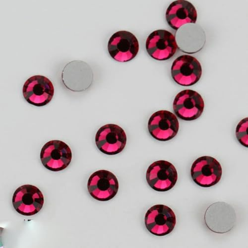 ORGEFY Glitzernde Kaltfixierung, Flache Rückseite, Nicht Hotfix-Strasssteine für Taschen, Nägel, Stoff, Kleidungsdekoration, Schmuckzubehör – 174 Rubin – 5 mm SS20, 1440 Stück