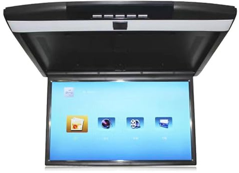 DHMYYXGS 17,3 Zoll Auto Overhead Player,Fhd Ultra-Thin Digital Tft 16:9 Bildschirm,Multimedia-Player Mit HDMI/USB/Sd & Automosphäre LED-Licht – Für Auto/Bus,Fernbedienung Included 15.6in-Black