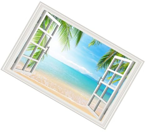 GAROZATION Pegatina de Ventana Falsa 3d Extraíble de Vinilo para Ventanas, Decoración de Pared Paisaje para Oficinas y Centros Comerciales