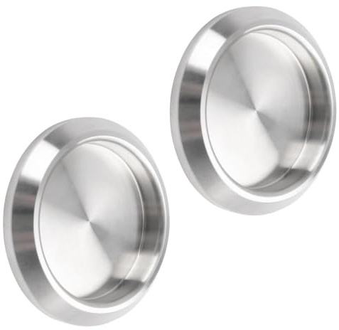 XBAIPIN 2 Tiradores Autoadhesivos Ø 68 mm en Acero Inoxidable 304 – | para Puertas Correderas, Armarios con Espejo y Alacenas, Fijación sin Taladrar con Pegamento Ultra Fuerte