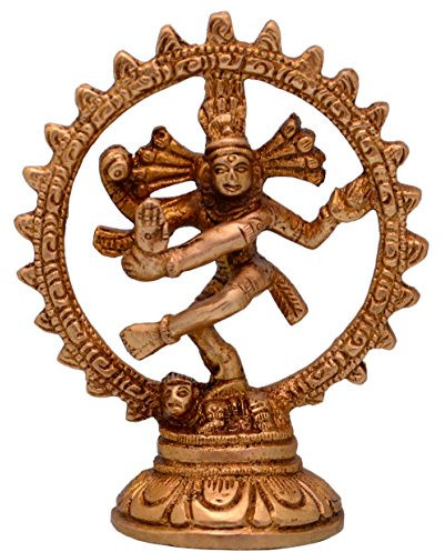Purpledip Nataraja (10697) Messing-Statue (Shiva Mahadev in Tanzhaltung) für Zuhause, Tempel-Mandir-Vorzeigeobjekt