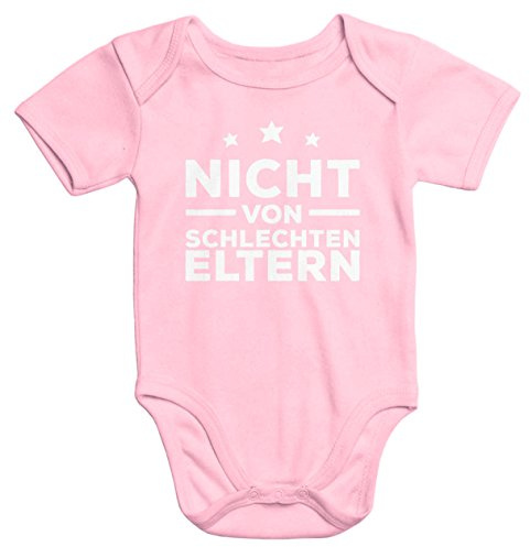 MoonWorks Kurzarm Baby-Body mit Aufdruck Nicht von schlechten Eltern Bio-Baumwolle