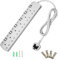 TISDLIP Power Strip with Individual Switches Multi-Sockets 6 Gang 1.8M Extension Lead, White 3250W