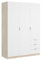 DEKIT GRUPO RIMOBEL Armario ropero de 3 Puertas y 3 cajones, Gran Capacidad, Natural/Blanco, 121x184x52 cm
