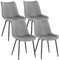 WOLTU Esszimmerstühle 4er Set, Küchenstühle, Wohnzimmerstühle, Polsterstühle mit Rückenlehne, für Esszimmer, Küche, Wohnzimmer, Büro, Sitzfläche aus Samt, Metallbeine, Hellgrau BH209hgr-4