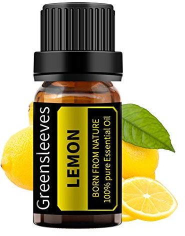 GREENSLEEVES Lemon Essential Oil 10ml, 100% Pure Organic Aromatherapy Diffuser Oils