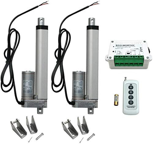DCHOUSE Linearer Stellantrieb, 15,2 cm, 12 V Gleichstrom 150 mm Linearbewegungsaktor, kabellose Fernbedienungs-Kit mit Linearmotor-Halterungen, 2 Stück