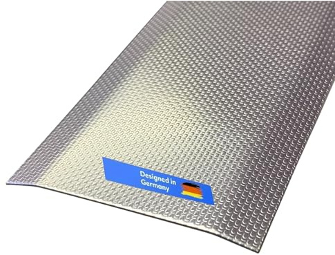 Gastro-Blechdesign Übergangsprofil - 200x4cm - Türschwellen Leiste Leinen- Übergangsleiste Edelstahl -1mm - Übergangsprofile Übergangsschiene - Bodenleiste 2000x40mm