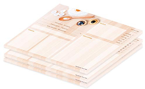 PRICARO Rezeptblock-quer Backen, A4, 25 Blatt, 3 Stück