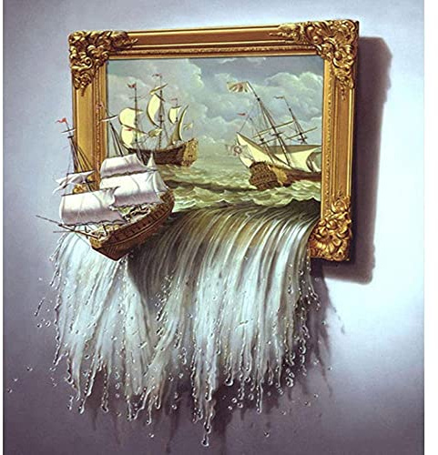 ZHXXFD Diamond Painting Punto De Cruz Diamante Kit Completo Grande Barco 50X60 Full Stitch Pintura Diamante 5D Infantil Adultos Paisajes Animales Diy Mosaico Kit (A42)
