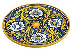 ILAB Piatto medio in ceramica decorata a mano da ceramisti siciliani di Santo Stefano di Camastra barocco art 13