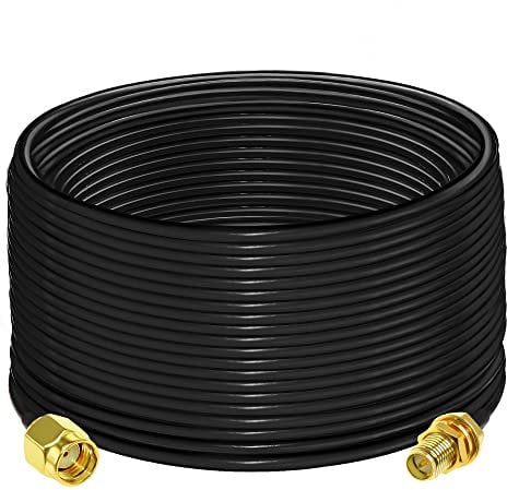 TUOLNK Cavo RP SMA RG58 65,6 FT (20 M) Cavo di prolunga SMA femmina a maschio a polarità inversa Cavo SMA 50 ohm per radio RF Antenna WiFi GPS Antenna a bassa perdita Cavo coassiale